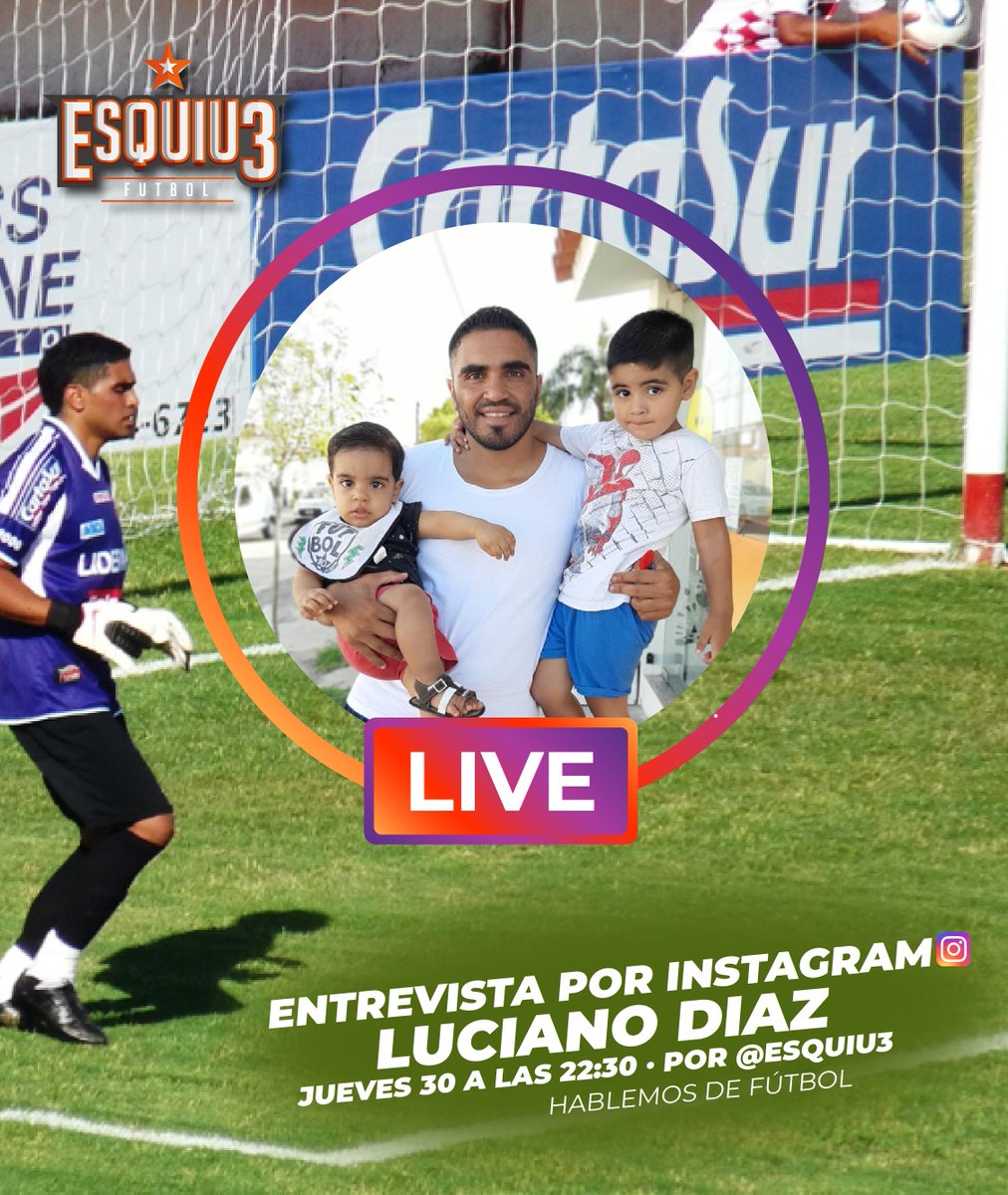 Esquiu3's tweet photo. ⚽ Sale entrevista, hoy toca #LucianoDiaz
Coordinador del Torneo y muy buen arquero según dicen.
¿Se animará al rústico versus? https://t.co/XJSOoqOT5z