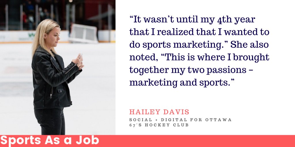 sportsasajob's tweet photo. Check out the latest story (By:@cass_ilene) on Hailey Davis who is currently doing social and digital for @Ottawa67sHockey 

Read the story here: https://t.co/Lo2ANV2RtO

#SportsBiz #smsports https://t.co/I3zYLWjVJv