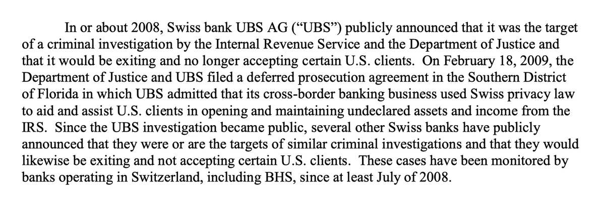 OOH: Once UBS got in trouble back during the financial crisis of 2008, it agreed to stop all the money laundering and tax evasion. But not all banks were as, um, conscientious.