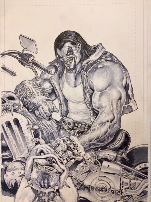 Jim Lee (@jimlee) on Twitter photo Drawn by fan favorite artist <a href="/TheDougMahnke/">Doug Mahnke</a>—the Main Man himself—the intergalactic bounty hunter known as LOBO—is here in all his badass glory! Pen & ink w/marker on 11x16” board! Proceeds from auction benefit struggling comic shops via <a href="/BincFoundation/">Book Industry Charitable Foundation (Binc)</a> . ebay.com/itm/2029793529… Drawn by fan favorite artist <a href="/TheDougMahnke/">Doug Mahnke</a>—the Main Man himself—the intergalactic bounty hunter known as LOBO—is here in all his badass glory! Pen & ink w/marker on 11x16” board! Proceeds from auction benefit struggling comic shops via <a href="/BincFoundation/">Book Industry Charitable Foundation (Binc)</a> . ebay.com/itm/2029793529…