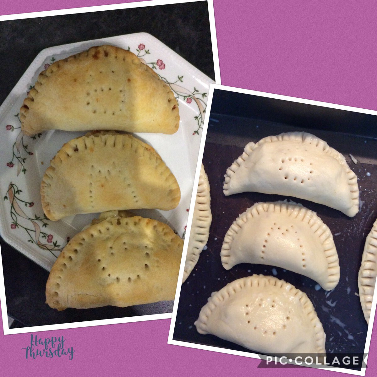 Thursday bake of the day - pasties!! Can you see what they say? Can you guess what the filling is? #DeliaWho #IfICanYouCan 👩‍🍳 😀