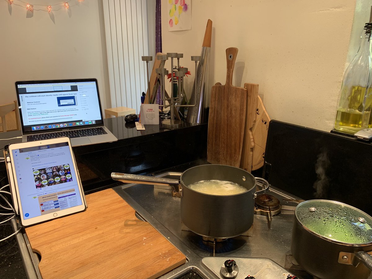 41feasts's tweet photo. When the @rpharms webinar clashes with the @_diabetes101 Twitter event &amp; both clash with dinner prep. #KitchenMultitasking https://t.co/Do6SttHIb7