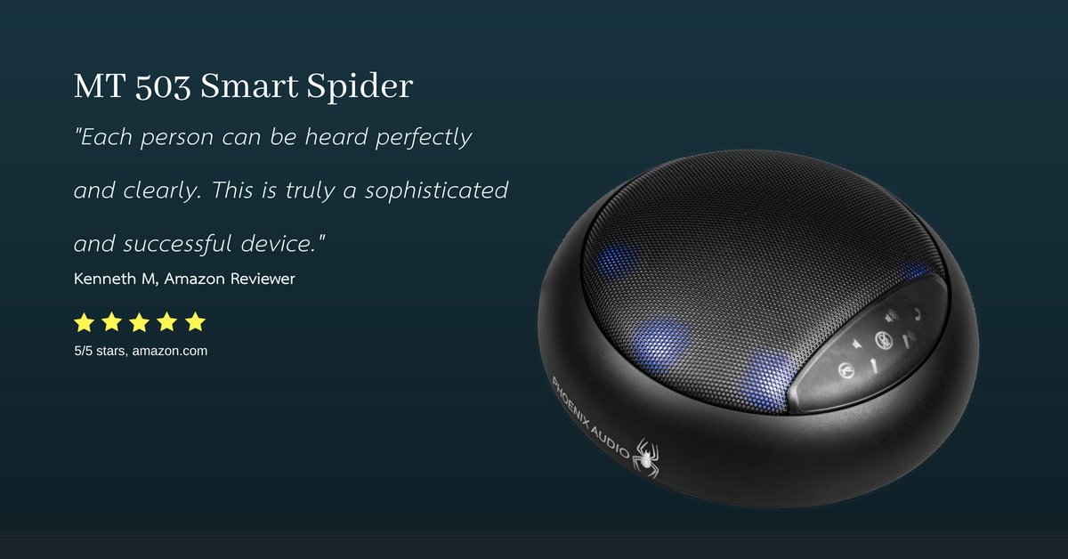 Be heard on all of your conference calls from your home office with the Smart Spider. Learn more at phnxaudio.com/spider/spider-…
