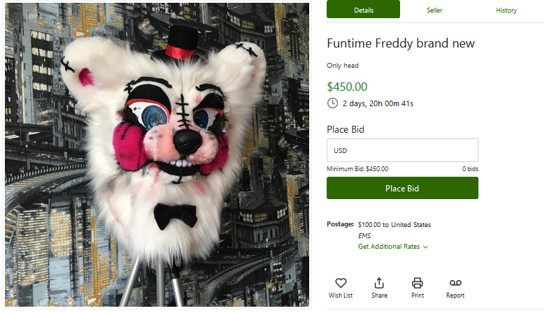 Moon2Umbriel's tweet photo. #funtime  Freddy #FNAF  brand new @thedealersden 

The Head Fits up to 54-61cm https://t.co/YpPTGD1sKT

#thedealersden #fandom #auction https://t.co/6du7vuKfw4