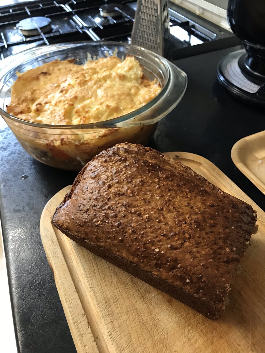 Orkney bere bread <a href="/BaronyMill/">Barony Mill Orkney</a> and Derbyshire cottage pie <a href="/crootsfarm_shop/">Croots Farm Shop</a>. I shall sleep well tonight