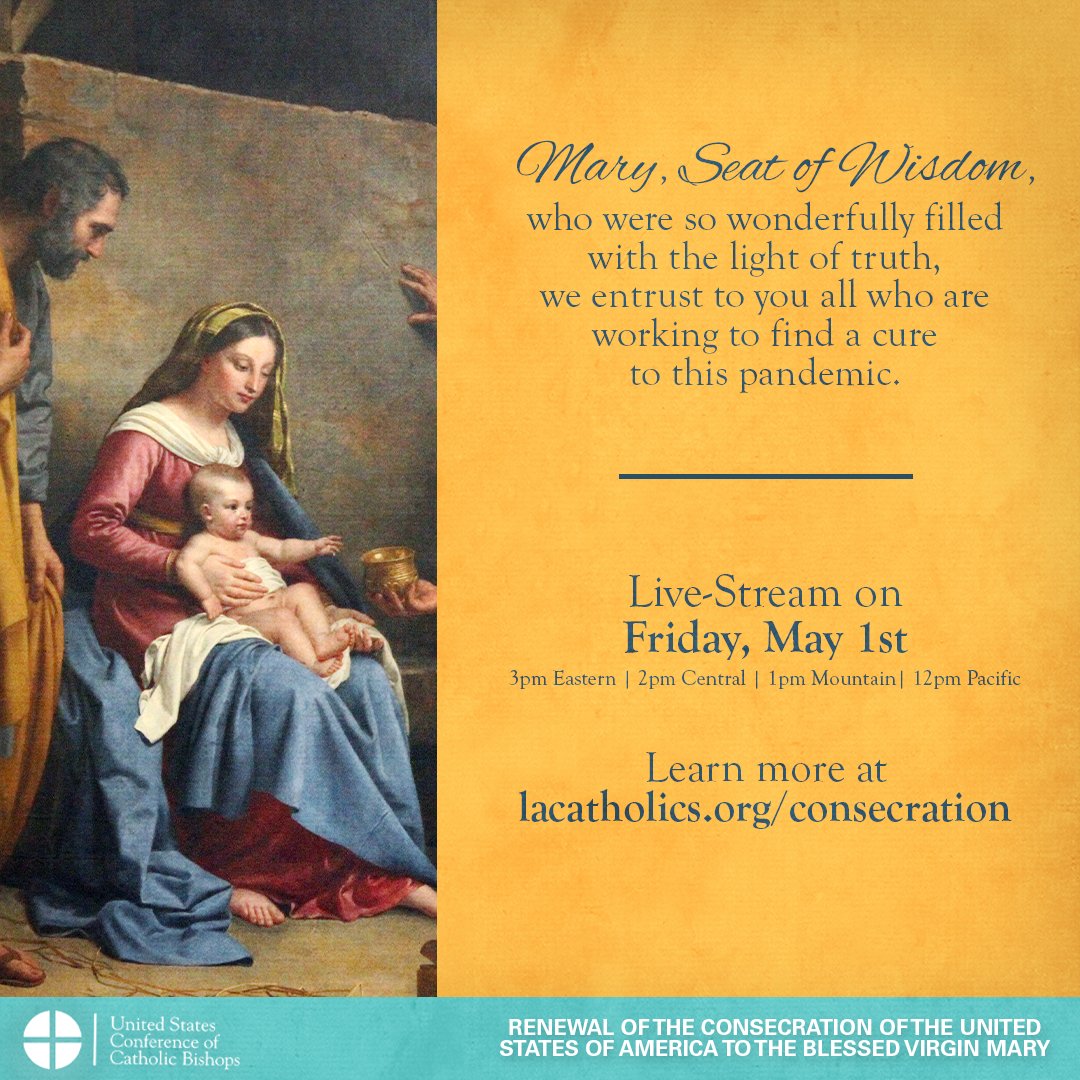 Father_Mel's tweet photo. Nationwide Renewal of the Consecration of the United States to the Blessed Virgin Mary, Fri 1 May at 3PM Eastern 🙏 🇺🇸 @USCCB @lacatholics @ArchbishopGomez @WashArchdiocese @WashArchbishop https://t.co/VyRrojBnNt