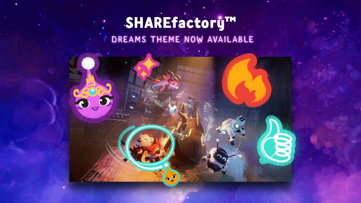 mediamolecule's tweet image. We’ve released a selection of  ShareFactory stickers and themes for #DreamsPS4 today! 

Check ‘em out the next time you’re sharing your latest #MadeInDreams creations!
