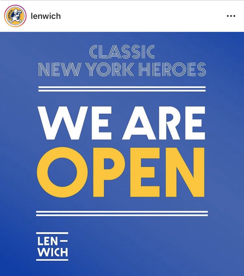 Zelnikco's tweet photo. NYC’s favorite deli has reopened for business. Welcome back @Lenwich! Check out their website for an up-to-date list of open locations. 

#nycdeli #realestate #lenwich #lenwichnyc #commercialrealestate #SmallBusiness #nystrong #deli #sandwichlovers #forkyeah #zelnikco @CoryZelnik https://t.co/uX4crXHM1t