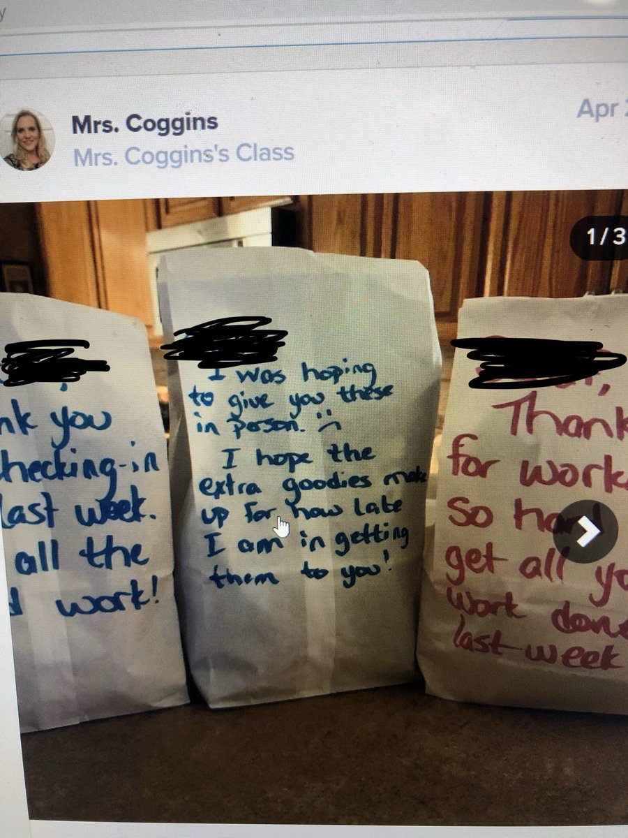 #CISDRocks <a href="/Rebekkac/">Rebekka Coggins</a> delivered goodie bags to her Ss doorsteps for participating in Google Meets &amp; turning in work! @CityViewElem