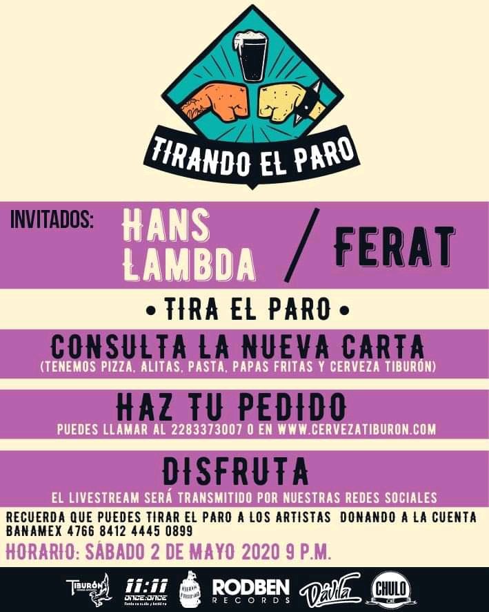 toronegrop's tweet photo. ¡El show debe continuar!
Este sábado 2 de mayo @MAFeratGonzalez y #HansLambda se suman a las transmisiones en vivo cortesía de Cerveza Artesanal Tiburón, OnceOnce Renta de Audio y RubiaMorena Forum. ¡Es momento de tirar el paro 💥👊! https://t.co/8fblgmIsyu