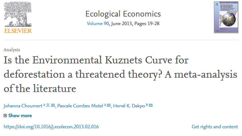 Le fait que les atteintes à l’environnement diminuent quand les pays atteignent un certain niveau de richesses, illustré par la courbe environnementale de Kuznets, n’est pas forcément vrai partout, ni ne le sera forcément toujours.