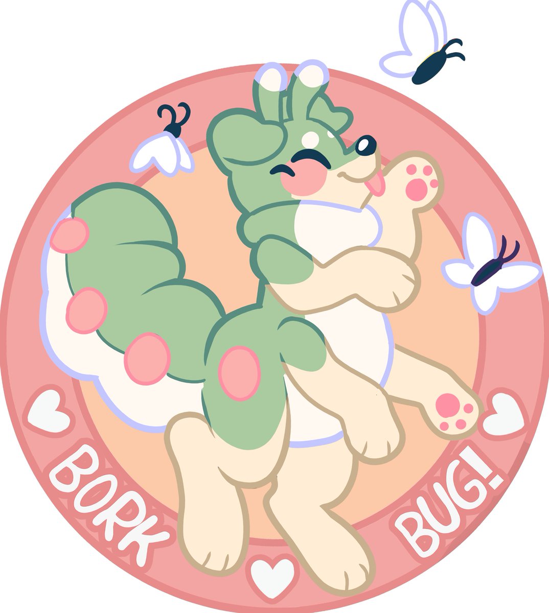 BorkBug's tweet image. Though long overdue since my rebranding; I'd like to present my new logo... and mascot! I'm excited to announce that 'Bork Bug!' is now a fursuit making studio AND a cute grub puppy (aka, gruppy,) and will hopefully be seeing more updates soon! 🌱 🌱 🌱