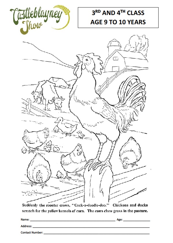 3rd and 4th Class Colouring Sheet