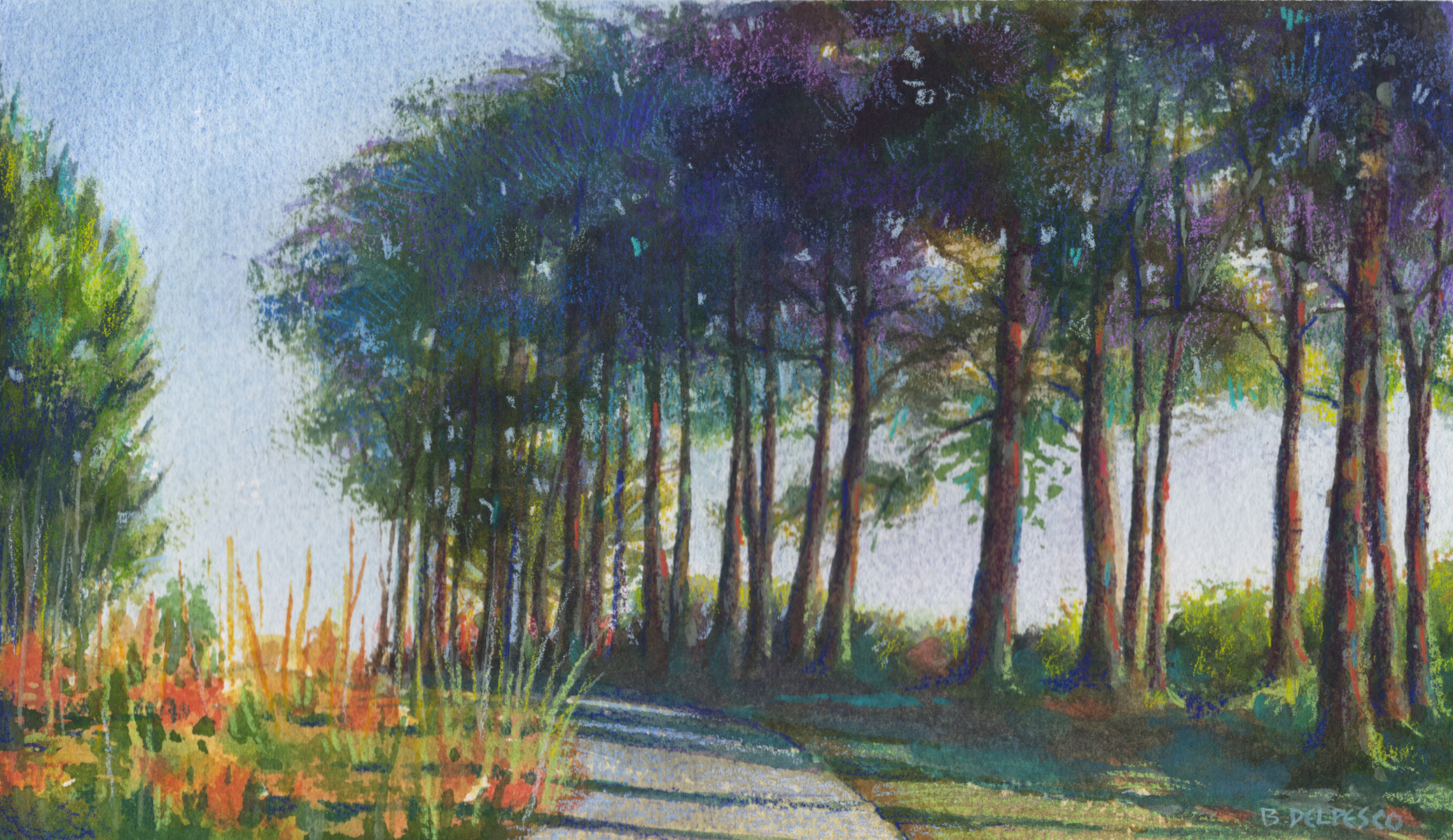 Watercolor Landscape Studies in a Sketchbook - Belinda Del Pesco