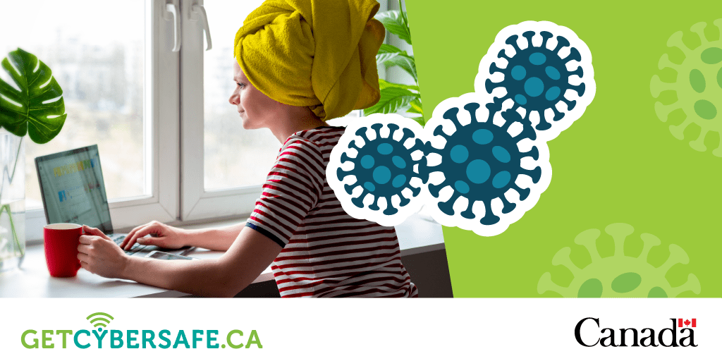 GetCyberSafe's tweet photo. Canadians are spending A LOT more time online while practicing #PhysicalDistancing. It’s never been more important  to ensure that your home and mobile devices are secure. Here's how: https://t.co/igifRfnk8i #GetCyberSafe https://t.co/wnZQewoV9c