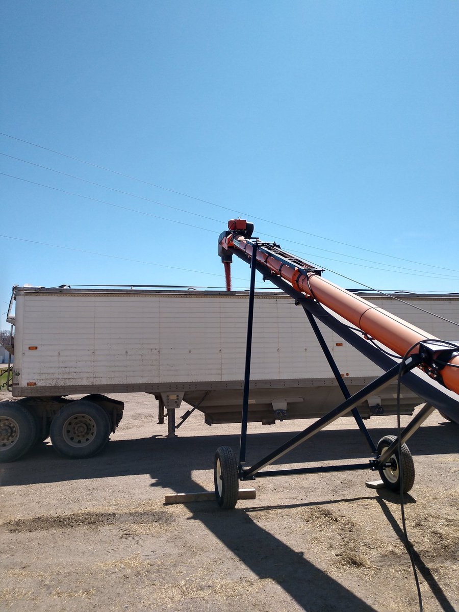 Jacob_Goeden's tweet photo. First load of @WestBredWheat going out from recently added wheat seed treatment plant in Valley City today. Treated with CHS Apprise and Unlocked. Hope to finally get some seed in the ground this weekend! @ChsAg @CHSAgronomy https://t.co/U1x7twtAwL