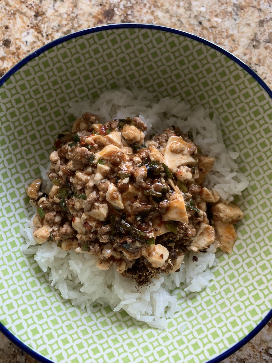 shutterbunny09's tweet photo. So good. Hot off the stovetop. #homemade mapo tofu on hot steamed rice. I put Chinese chives in it instead of the usual garlic stems. #cookingskillz #foodie #cooking #homecook #dinner #imadethis #iatethis #ChineseCuisine https://t.co/Im32f33m6y