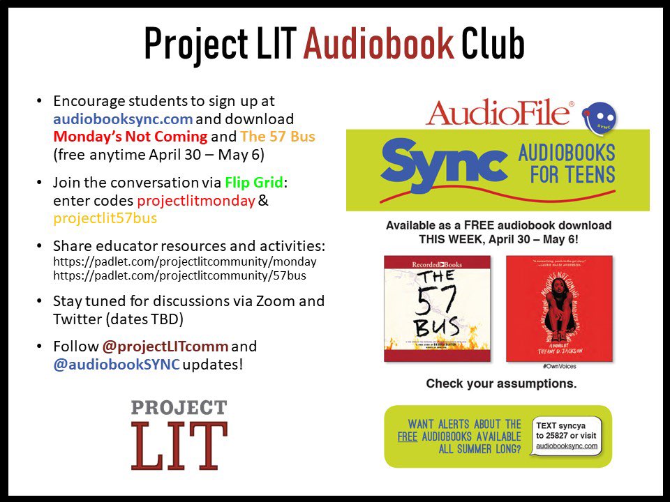 Goal this week: get as many students and educators to download as possible! Next week: begin the conversation and collaboration! #ProjectLITBookClub