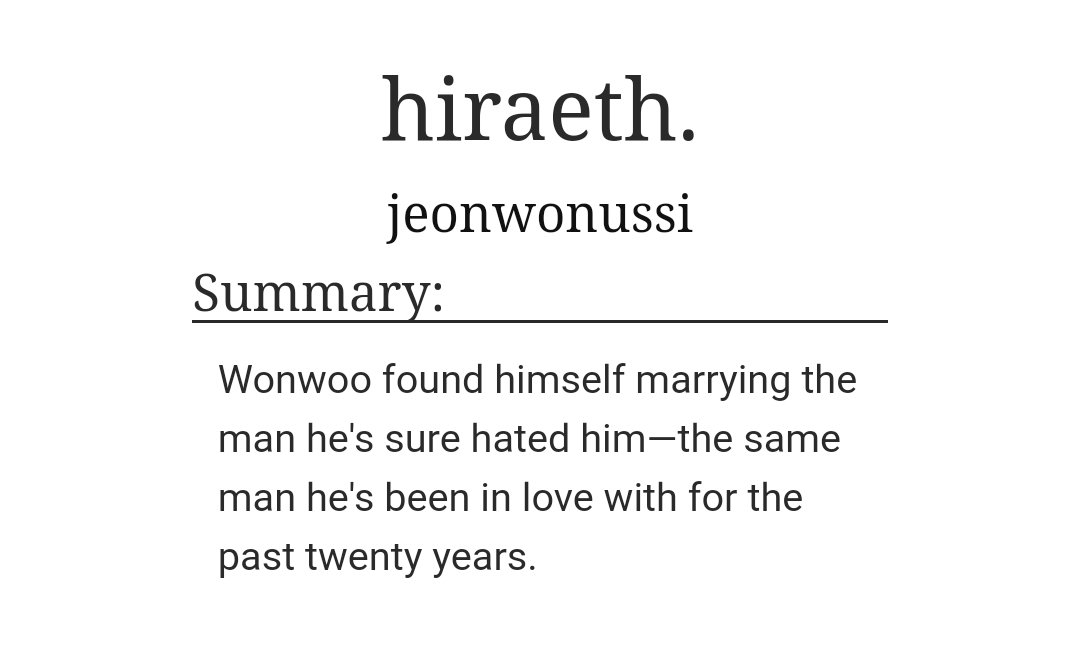 hiraeth.by jeonwonussi -minwon-oh the Hurt-it gets better... :D-my poor children ugh they're too cute https://archiveofourown.org/works/16936623 