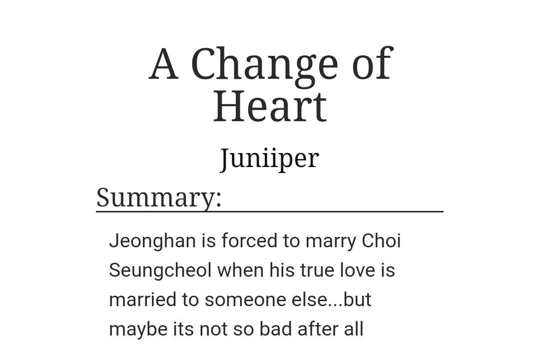 A Change of Heartby  @dusksvt (ao3: Juniiper)-jeongcheol -this shit hurted-cheol you righteous man ily-hannie bb u work so hard ily2 https://archiveofourown.org/works/22008241 