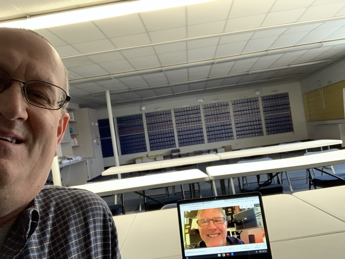 ToddShriver's tweet image. #VaLINchat A5 Using Google Meet. The record tab is allowing us to interview different individuals to allow them to share their stories/experiences in a lesson for our Ss. Recently, have had Kyle Cook of Matchbox 20, Alan Hunter of MTV &amp;amp; Billy Joe Huels of The Dusty 45s.