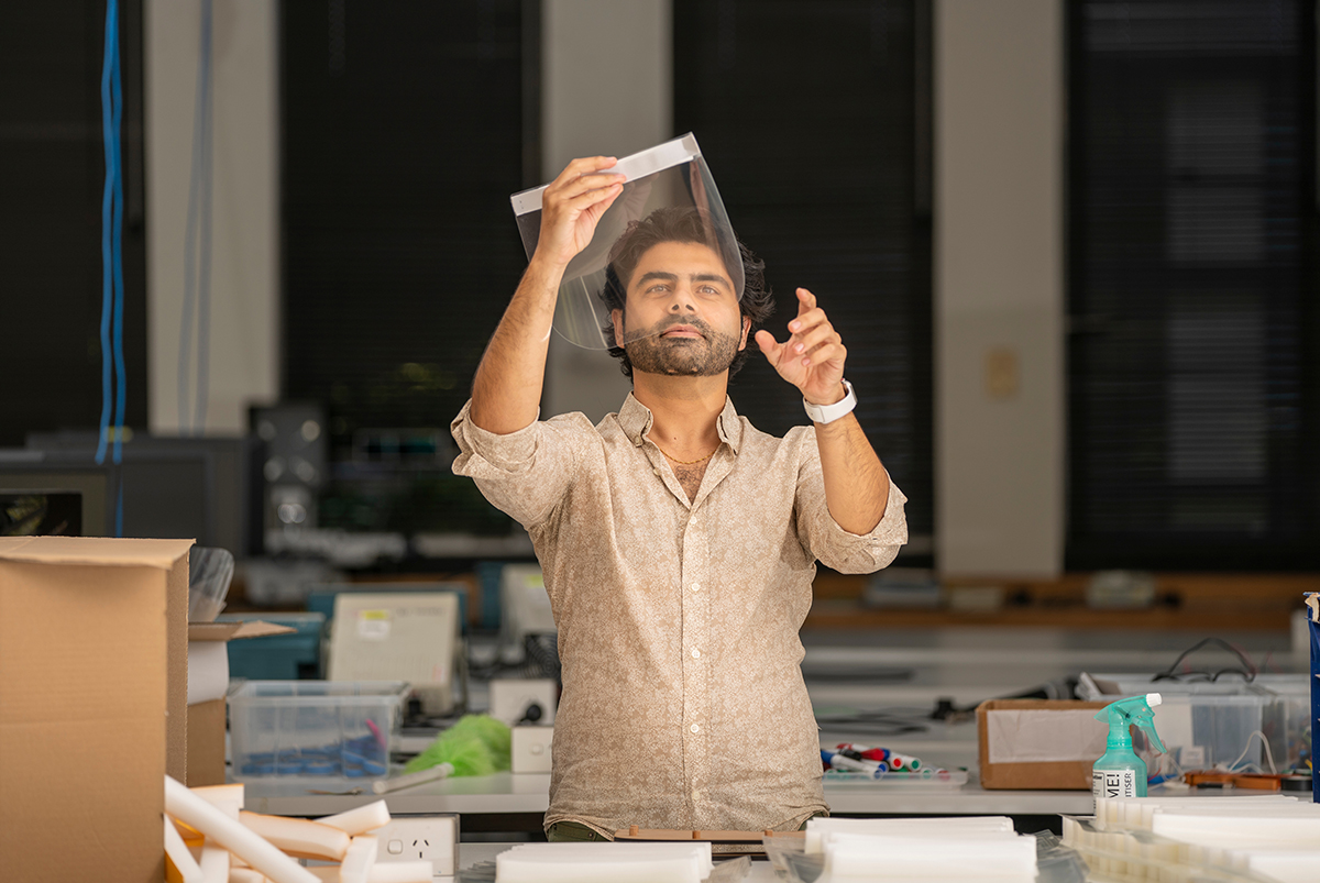 The <a href="/anumakerspace/">ANU MakerSpace</a> is coordinating the production of thousands of face shields and masks for health workers, free of charge. Scientists, artists, craftspeople and designers have all contributed their expertise to the project. bit.ly/2zJRX5X