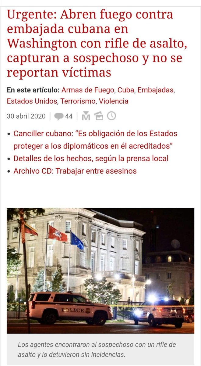liemodpe's tweet photo. @elsa_ena Es acto de cobardía y miedo a los cubanos haber atacado la sede de la Embajada de Cuba en EEUU. https://t.co/emuhqbLWVD