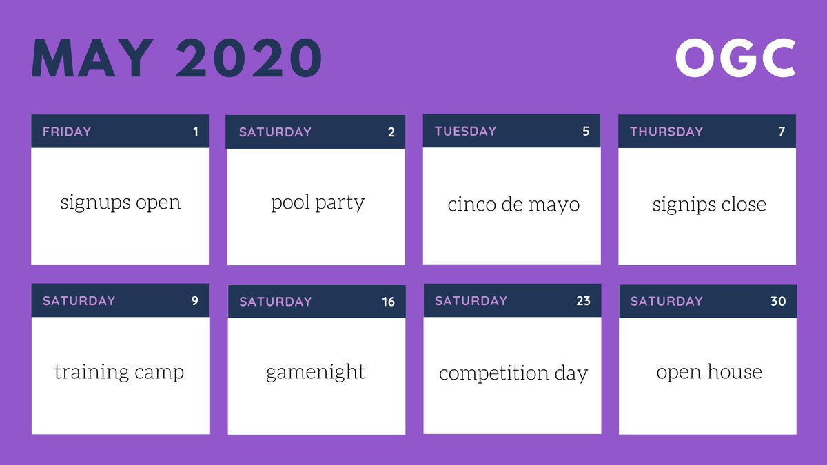 RobloxGymnastic's tweet photo. May's main events! What are you looking forward to? https://t.co/n3asn4y09Y