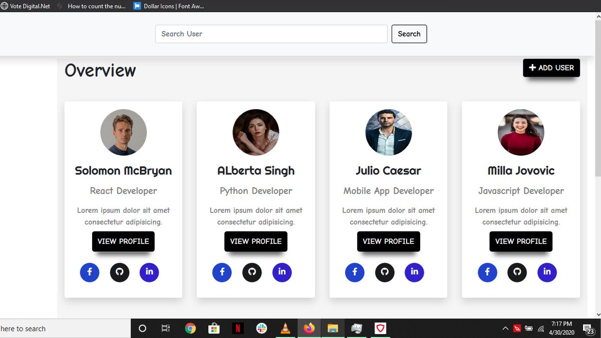 mcbryan1z's tweet image. Day5⃣2⃣-5⃣5⃣ of #100DaysOfCode @codetraingh #codetrainchallenge
So I&apos;ve been working of my second project at CreatorHome.
We are building a User data collection for our group.
Below is the UI I&apos;ve worked on. Check it out
👇👇👇👇👇