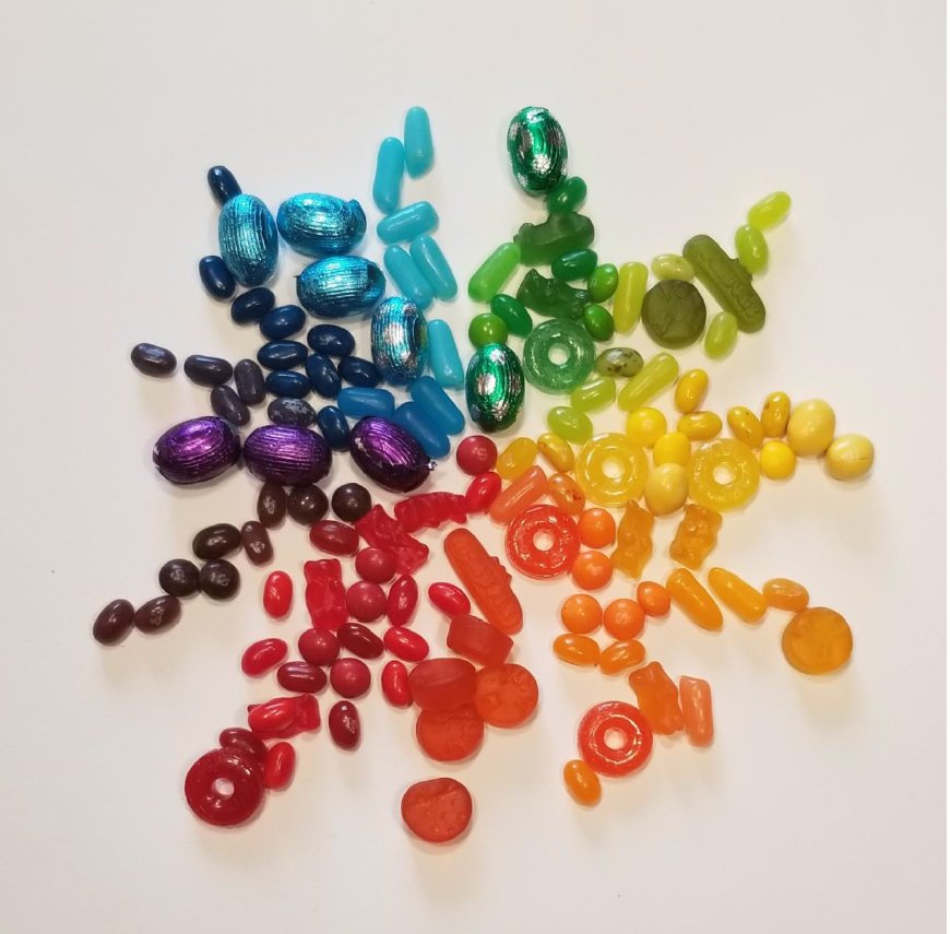 Found objects, software, digital or traditional collage: jr art students had lots of choices to make &amp; didn't disappoint with their creative thinking &amp; diversity to make these beautiful #colourwheels at home! Lots more on @sjhs_arts Insta! #arteducationmatters #LearnAtHome