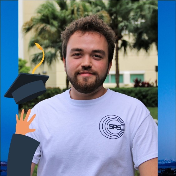 sps_fau's tweet photo. 🎓Alex Buiciuic is graduating with his B.S. in Physics! Alex was accepted to Michigan Tech's General Relativity Ph.D. program and is waiting to hear from other universities before making a commitment.🎓 Alex worked in the Quantum Optics Lab under Dr. Miller.

#sps #graduate #fau https://t.co/XeKAG8iD4y