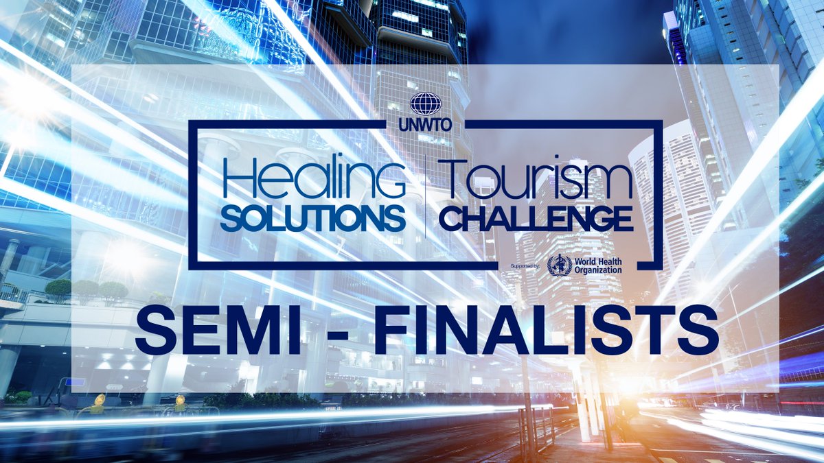 UNWTO's tweet photo. Today we have the pleasure to announce the semi-finalists of the UNWTO Healing Solutions Tourism Challenge supported by @WHO! 🇺🇳 

We are proud of the +1100 solutions from +110 countries that applied to recover tourism! 

Innovation rocks 🎸

🔗https://t.co/uSpAmjLKMU https://t.co/LxydpgZy5B