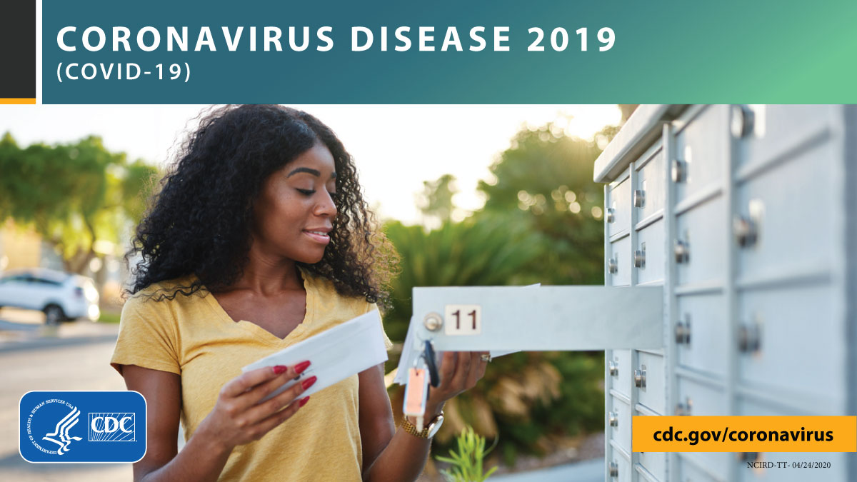 CDCgov's tweet photo. Protect yourself from #COVID19 while bringing in your mail &amp; deliveries. Avoid in-person contact when accepting packages and wash your hands or use hand sanitizer with >60% alcohol after opening your mail. Get more tips: https://t.co/qOJIH3XUI5. https://t.co/ipFiGX2Qog