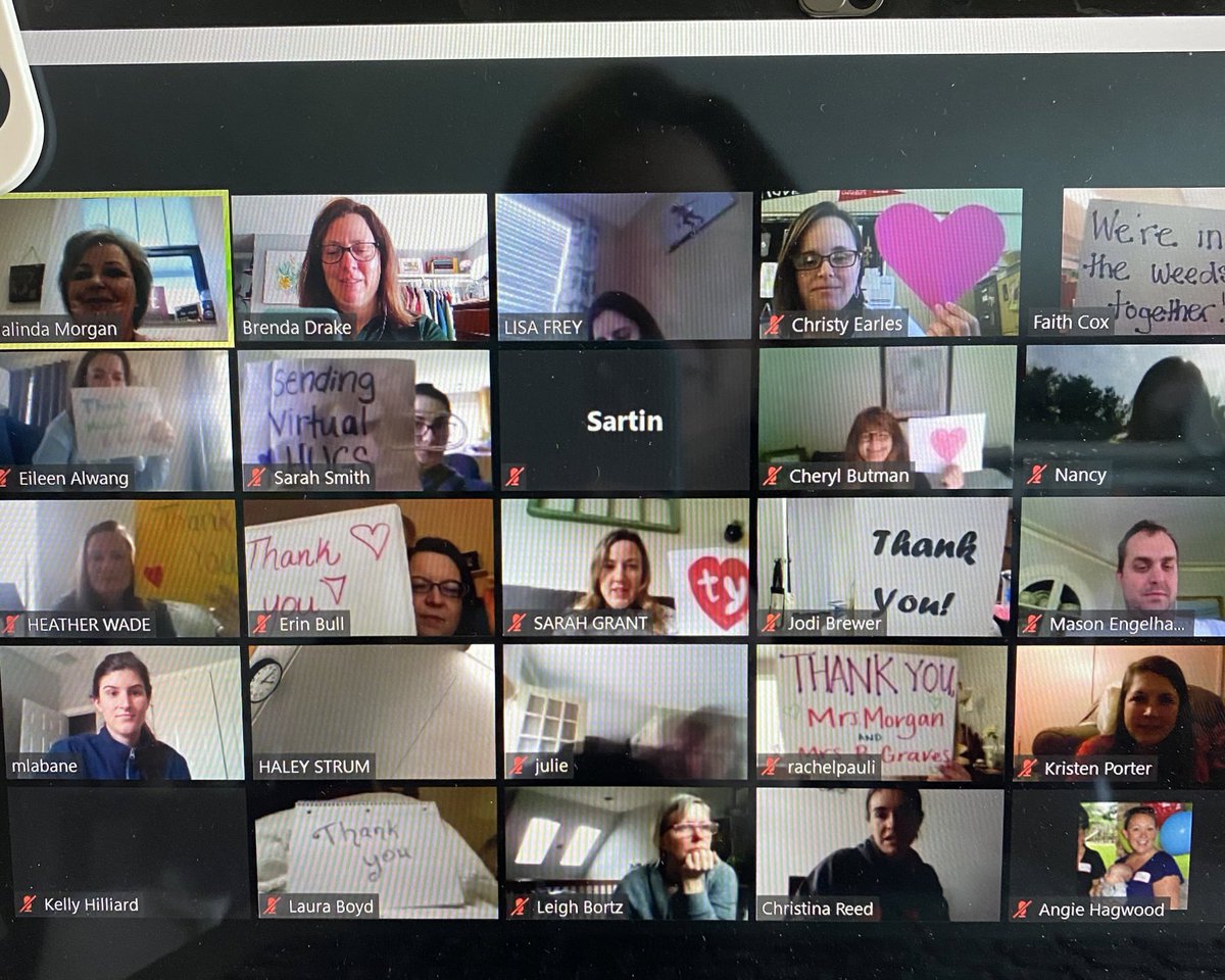 Speaking of staff meetings, I got to visit <a href="/CburgESCoyotes/">Christiansburg Elementary School</a> yesterday. The teachers coordinated to thank their principal and AP at the start of the meeting. Such a wonderful surprise! 💕💕💕