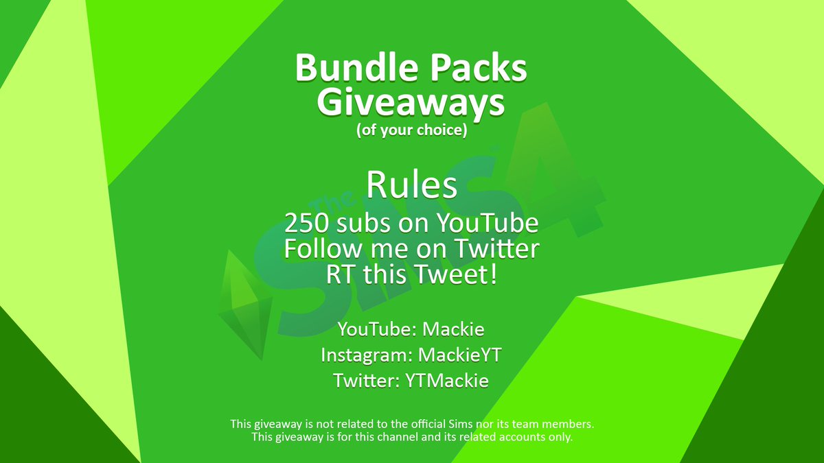 ytmackie's tweet image. Hey fellow simmers! So I'm doing another giveaway, feel free to participate if you would like to be in a chance to win a bundle pack of you choice! Please see the rules below. ❤🥰