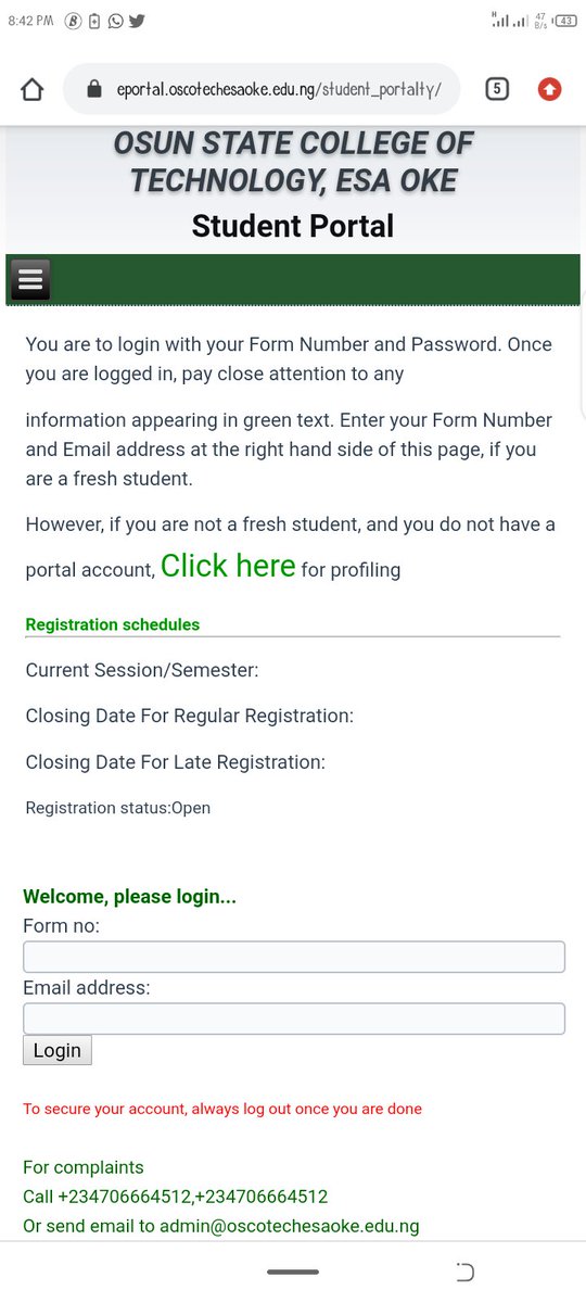 The_Constancee's tweet photo. Someone said #Oscotech student portal be looking like https://t.co/QGcxLUOOqP........
#OscotechvsFedpolyEde https://t.co/vYpmFg0IhP
