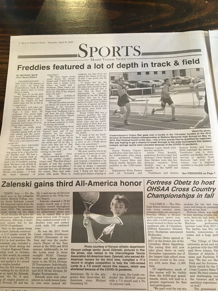 FLSFreddies1871's tweet photo. .@updates_fhs @FreddiesTrack @Freddies_XC Nice feature on Fredericktown Track & Field! @mrichnotwealthy @mountvernonnews #FreddieNation https://t.co/A3gu3h2sRT