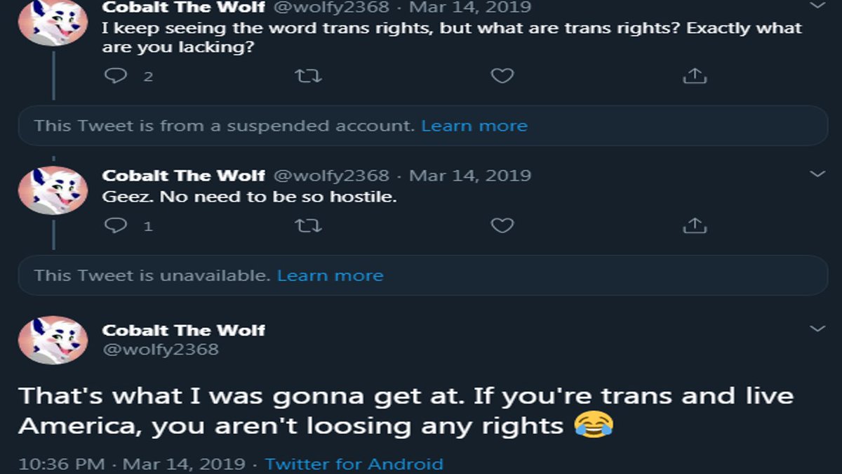 I'd advise furries in the community avoid the user @/wolfy2368 If you wonder why, here's a variety of bits and pieces of evidence showing why they're harmful to people