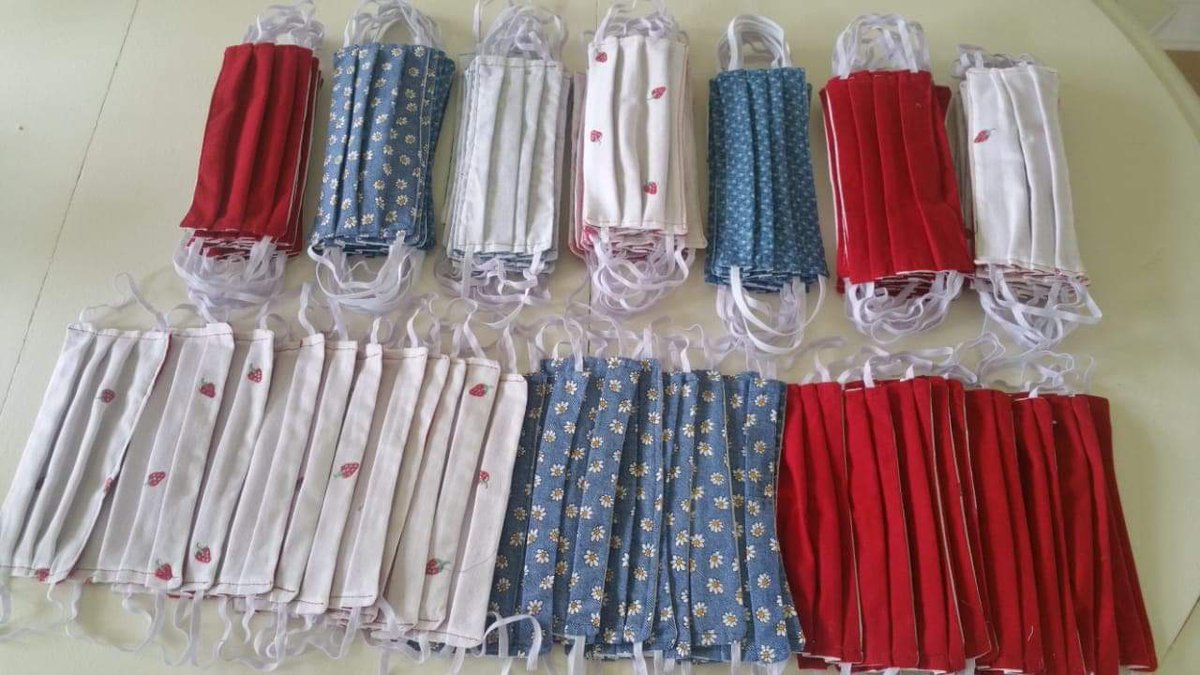 More #masks are being seen every day from our #volunteers 
We are working to donate hundreds of masks each week to our #healthcare community, #vulnerable communities, #EssentialWorkers and those at risk.#Sew4Humanity #COVID__19 #Masks4Humanity #GetOutTheHope