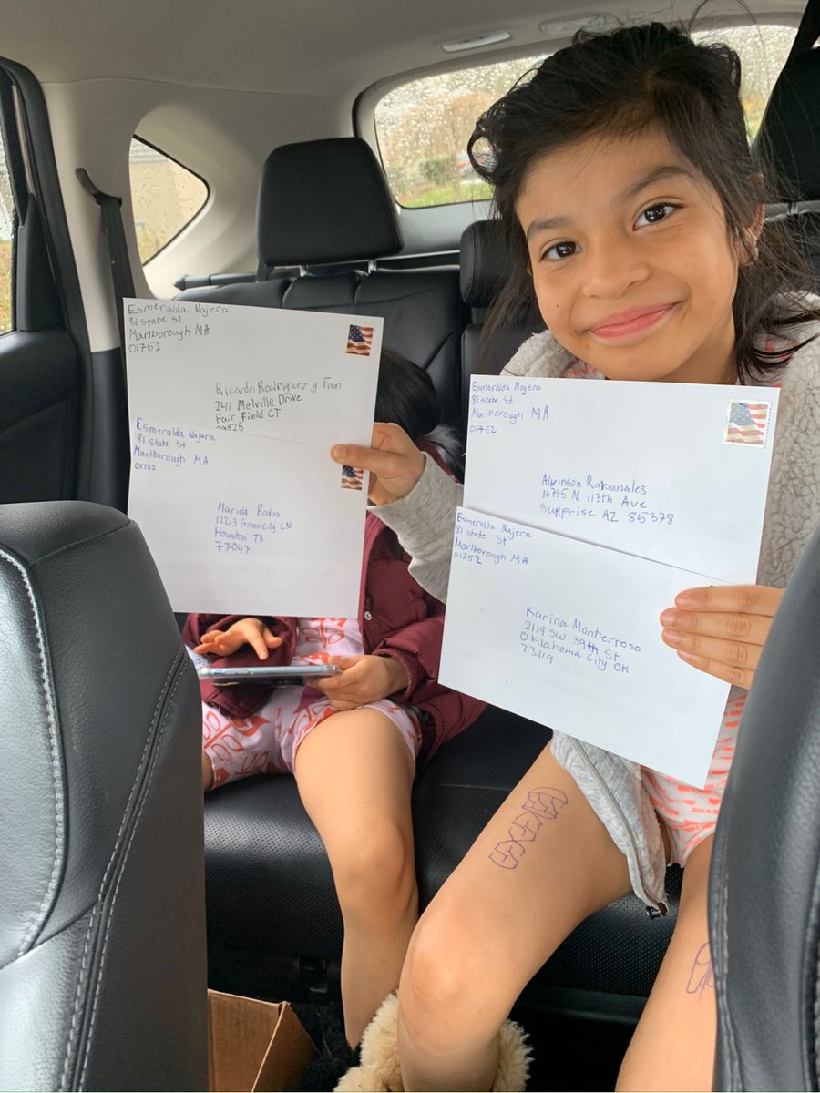MissB_Grade4's tweet photo. Esme took some time to write some letters to reach out to family in other states! https://t.co/nGRwni5byZ