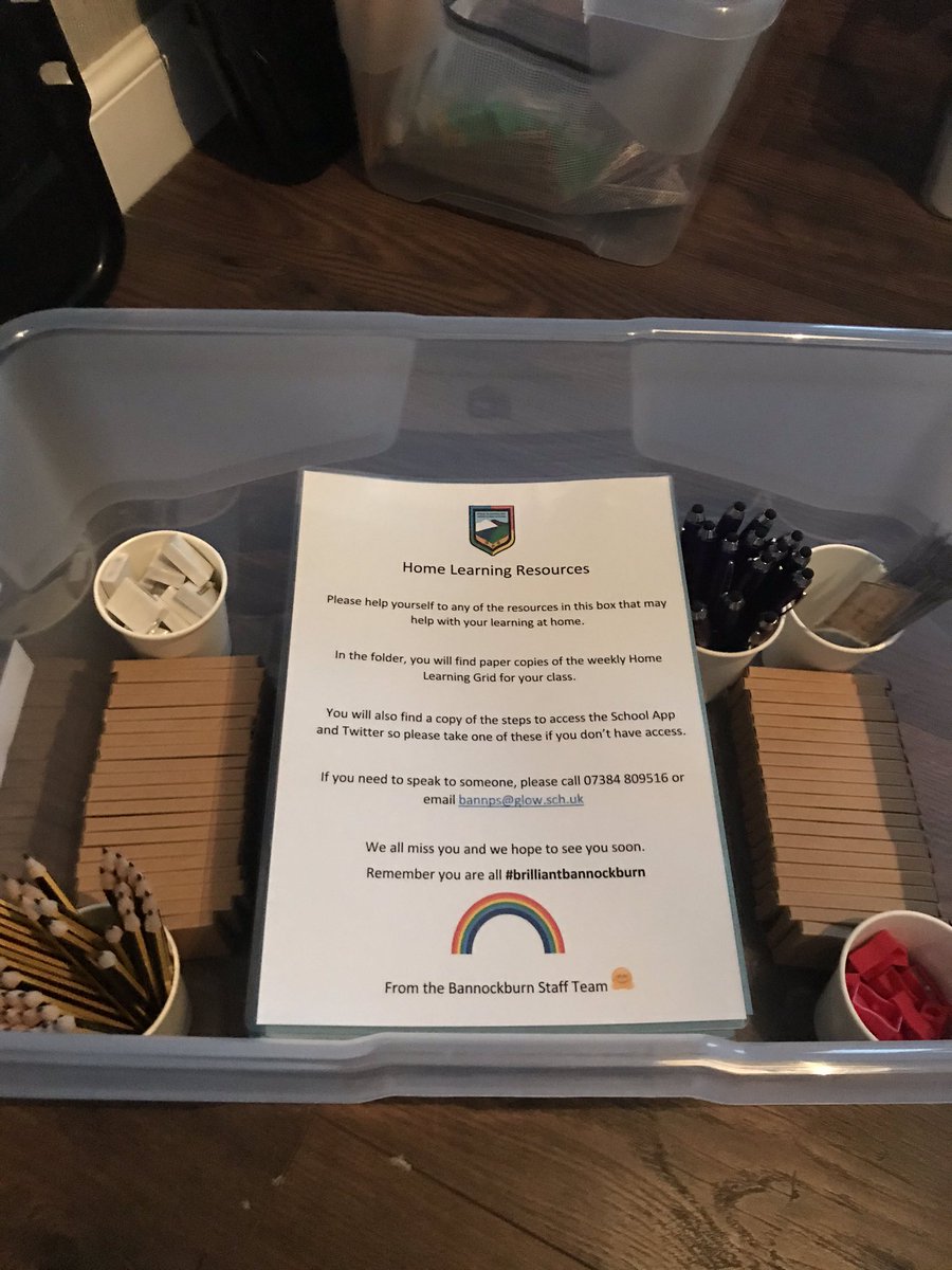 bannps's tweet photo. As we approach the end of our 4th week of #homelearning, we hope that you are enjoying using our Google Classrooms. If you need more supplies, look no further! We have 2 boxes which will be placed in the Bannockburn community for you to access. Watch this space for locations! 🤗 https://t.co/NPl3ZkereV