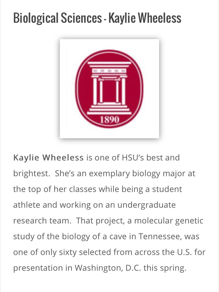 ReddieXC's tweet photo. Congratulations to @KaylieWheeless for receiving the 2020 Ellis College Award for Outstanding Juniors in the area of Biological Sciences! We are very proud of you! https://t.co/m9rMShS4j8