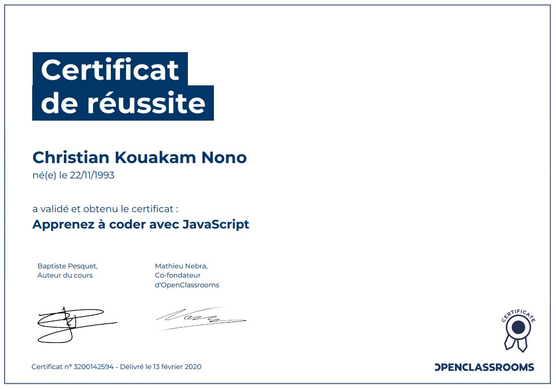 chriskouakam's tweet photo. 02 #certifications qui permettent d'asseoir
ses bases en #JavaScript (gestion du #DOM; événement; etc.) et d'apprivoiser au maximum les possibilités offertes par #ES6.

Merci @OpenClassrooms

#HardCoreLearner #HardCoreWorker #GrowthHacking #EliteHive #covid19 #skills #confinement https://t.co/7eHMmom7pX