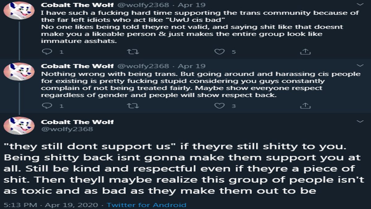 Speaking as a trans person, nah shut the hell up, so many idiot centrists and the like claim this, if one cis joke is enough to make somebody not an ally then they were never a good one to begin with. To be nice to our oppressors? Why do we have to limit our own thoughts-