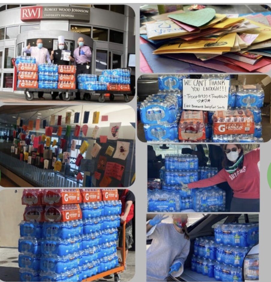 This week our Girl Scout Daisy troop, along with another group of daisies used their hard earned cookie money to donate water and Gatorade to our frontline workers along with some beautiful handmade cards! I’m so proud of these girls! #NJThanksYou