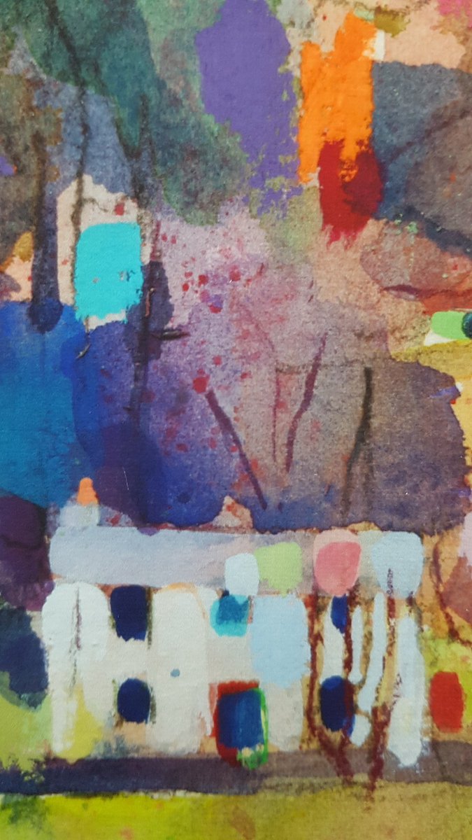 Throwback Thursday. Love painting tiny farmhouses &amp; cottages set against the expansive backdrop of mountains. Here - a detail from 'Late Summer - Blencathra'