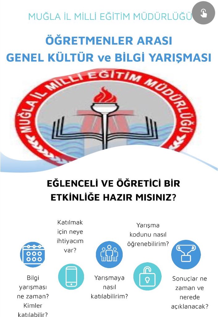 mugla_mem's tweet photo. Bu akşam 2.sini gerçekleştirdiğimiz Öğretmenler Genel Kültür ve Bilgi Yarışması 559 öğretmenimizin katılımı ile tamamlandı. Yarışma sonucu ilk 10’a giren isimler yarın açıklanacak. Katılım gösteren herkese teşekkür ediyor, Yarın akşam aynı saatte bekliyoruz. @pervin_tore https://t.co/XT0CtzTWTQ