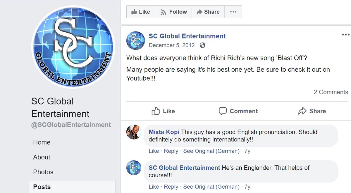 [13] SC Global Entertainment also referenced Richi Rich being an Englander.