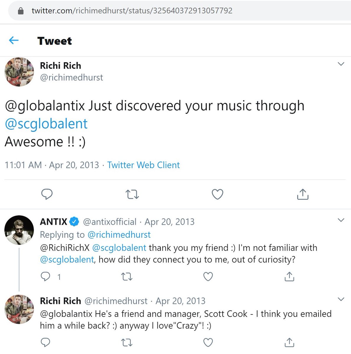 [12] A few years ago, the guy was repped by a group called SC Global Entertainment for awhile, under his rap name "Richi Rich." His manager was Scott Cook.