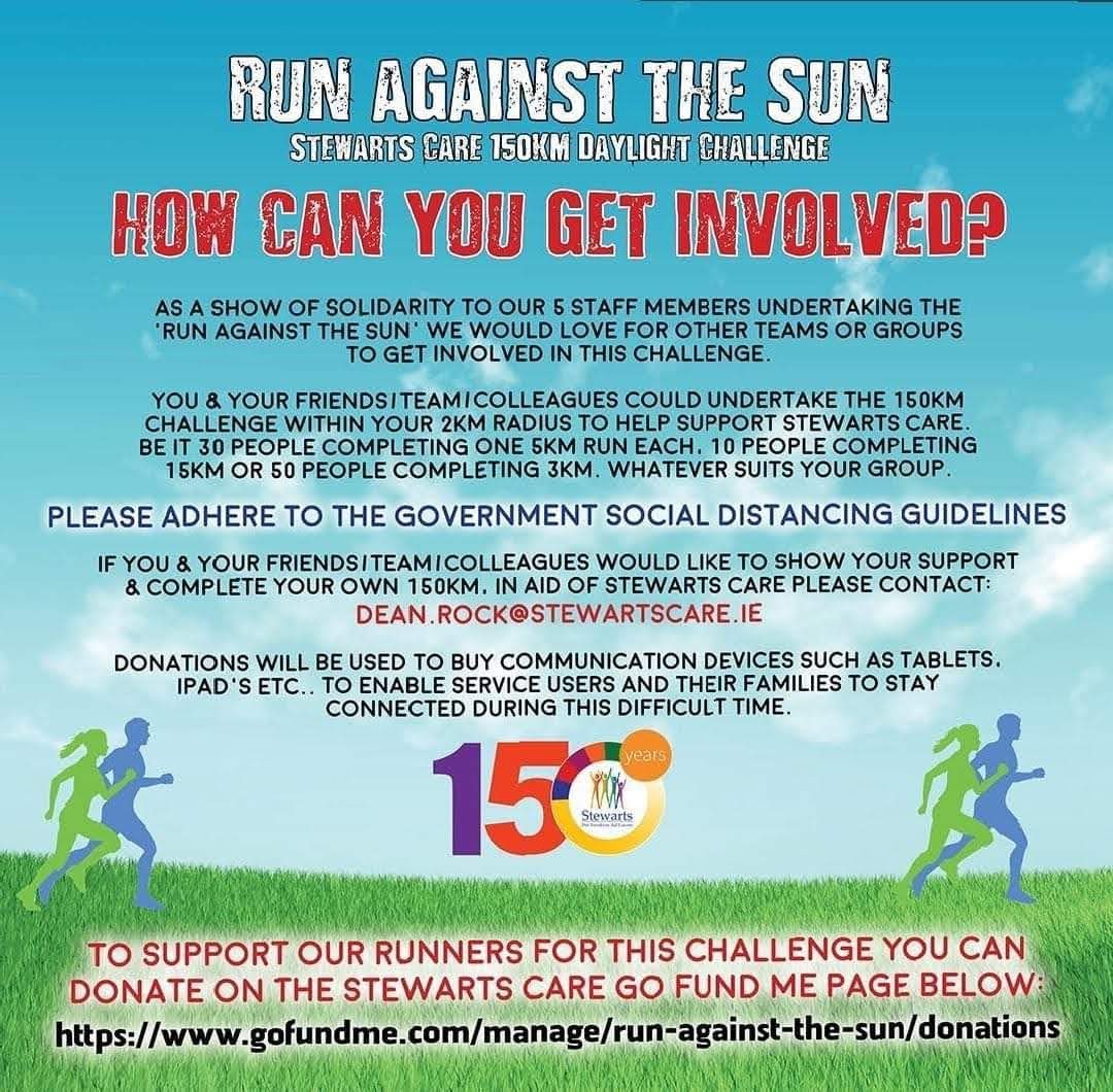 DubFireBrigade's tweet photo. We're be virtually joining @StewartsCare and @Deanrock14 tomorrow in their #RunAgainstTheSun attempt to run 150km before sunset.

Five Firefighter/Paramedics will run laps around fire stations to try beat the sunset. 

You can support them by following https://t.co/2kQDLN0NOw. https://t.co/vPOtgjVtZD